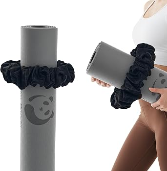 Slim Panda Yoga Mat Scrunchie,Holds Your Mat in Style,Stretchable Velvet Fabric Fit All Standard Yoga Mats mat not included