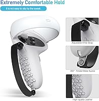 Vista 5 de AMZDM Controller Grip for Oculus Meta Quest 2 Accessories Grips Cover for VR Touch Controllers Covers Protector with Non-Slip Joystick Covers 1Pair