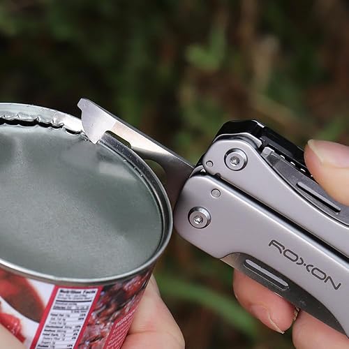 Miniatura 7 de ROXON S803E Elite Flash Multiherramienta con 20 funciones, incluyendo alicates fuertes, varilla de pedernal, cuchillas bloqueables de tamaño