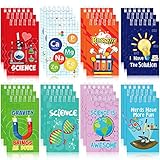 Teling 24 Pcs Science Party Favors Science Notebooks Bulk Mini Scientist Notepad Small Spiral Pocket Notebook for Student Back to School Gifts Lab Week Chemistry Class Reward Birthday Gift Bag Filler