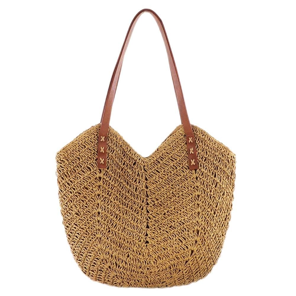 Nieuwe Mode Elegante Dames Stro Geweven Handtas Vakantie Schoudertassen