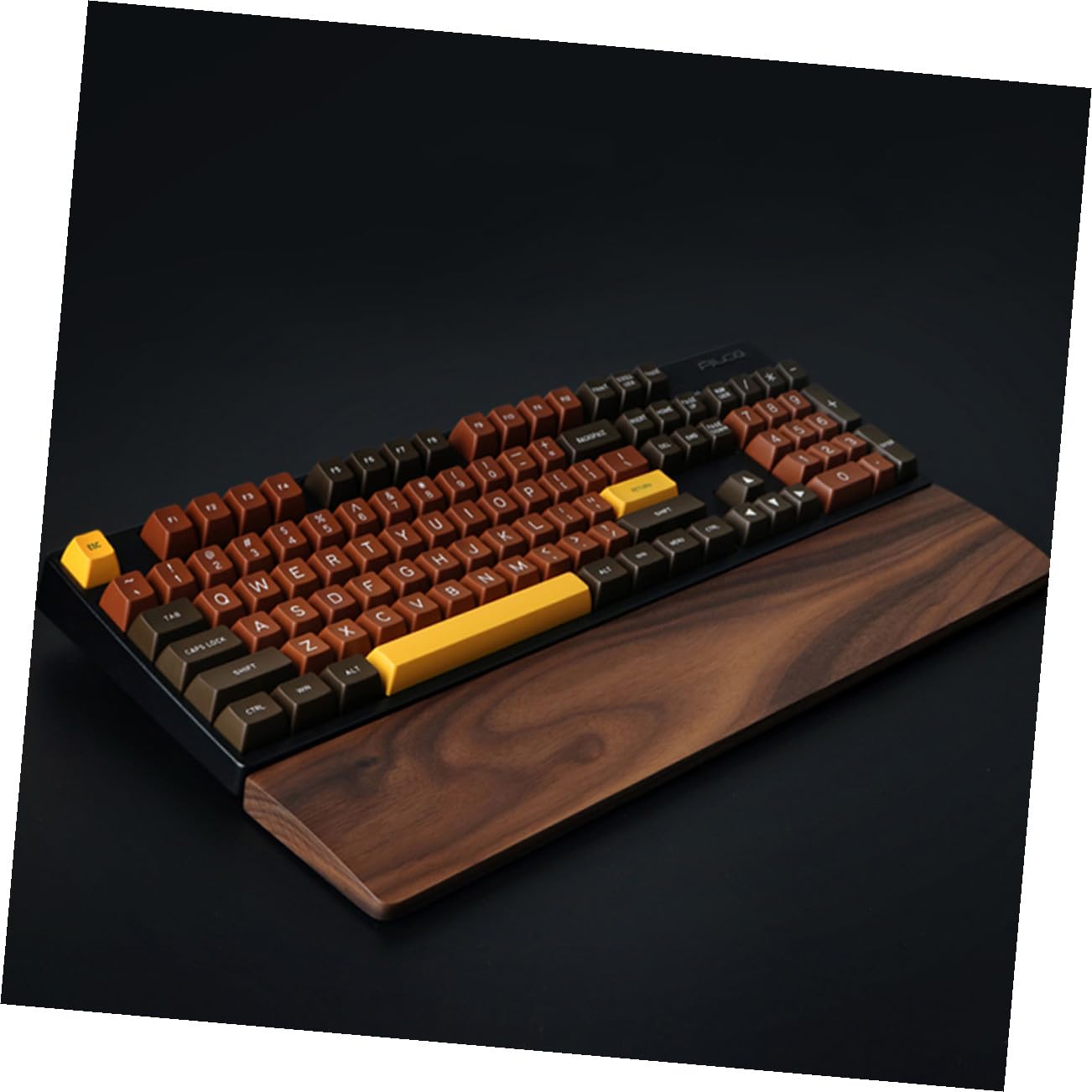 KOMBIUDA Ergonomische Handgelenkauflage aus Walnussholz und Feiner Verarbeitung 440x80mm mit Natürlicher Maserung für Komfortables Arbeiten Am Computer