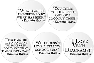 Funny Kamala Harris Quotes - 5 Multi Pack Circle Stickers 3 Inch - Humor