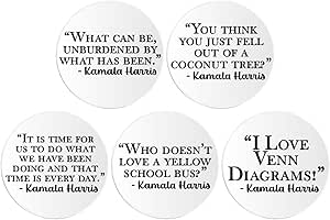 Amazon.com - Funny Kamala Harris Quotes - 5 Multi Pack Circle Stickers