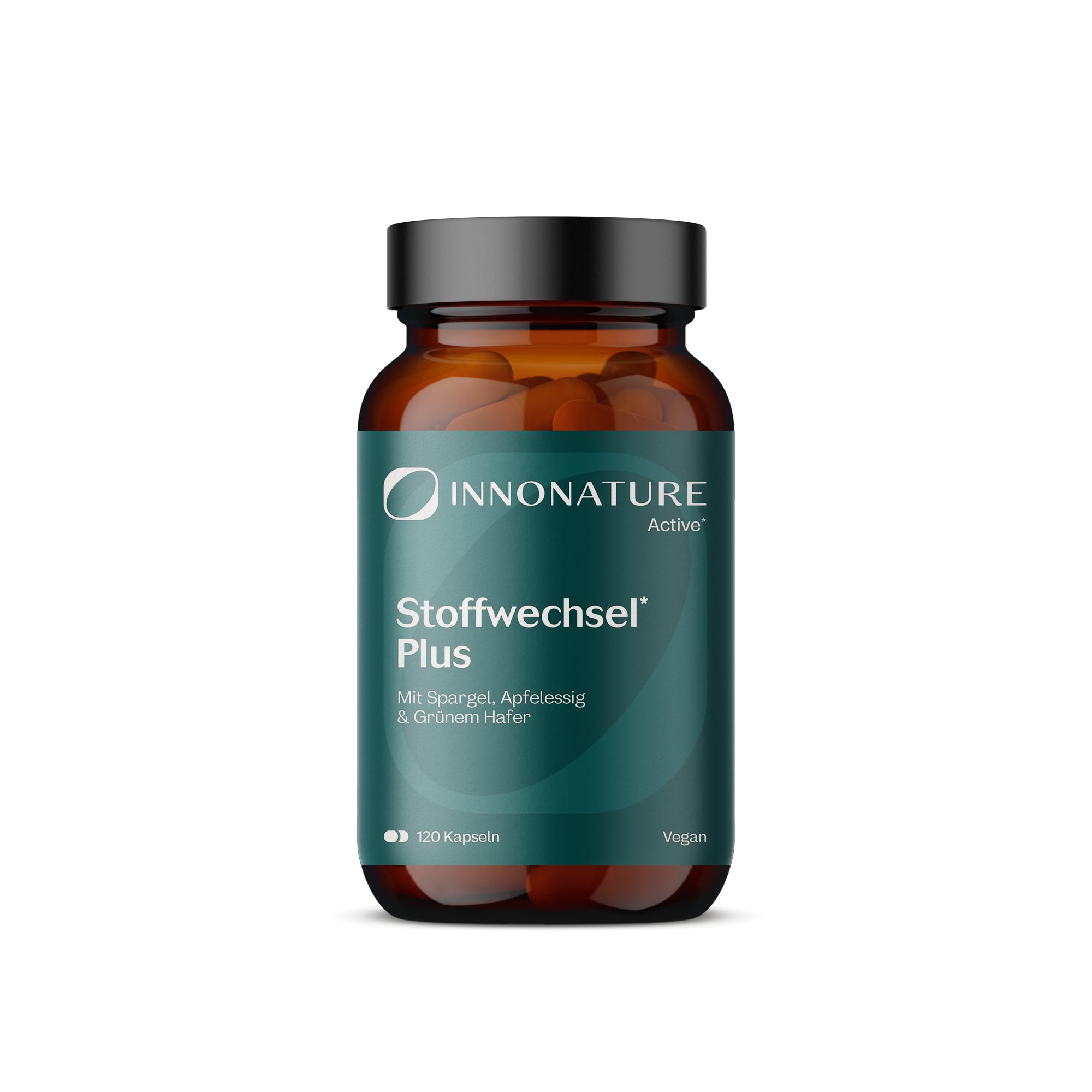 InnoNature Stoffwechsel Plus Kapseln | aus Spargel, Apfelessig, Grüner Hafer, Hagebutte, Mango und Bittermelone | 120 Kapseln, inkl. Vitamin C aus Hagebutten Extrakt, 80 mg