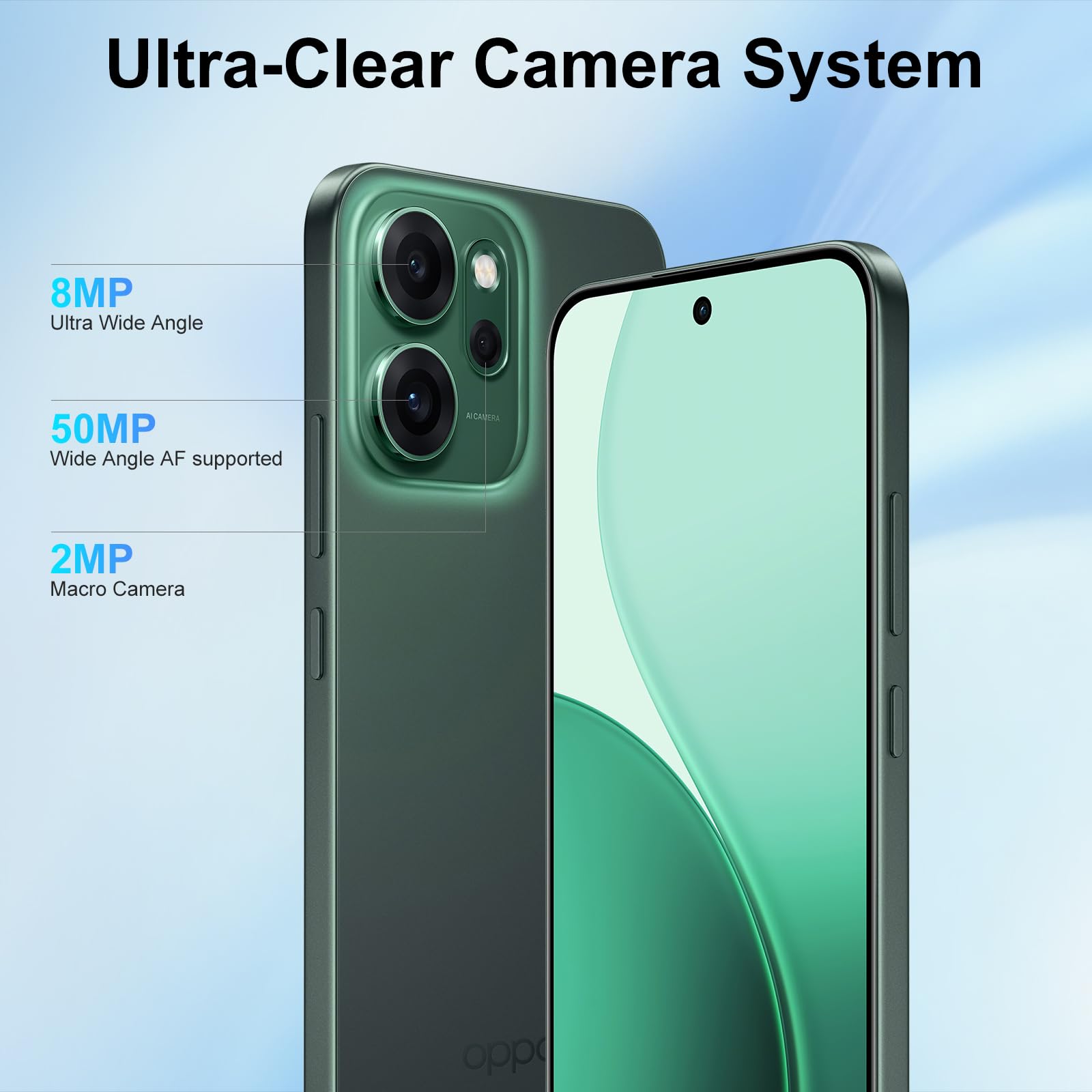 OPPO Reno14 FS 5G 12+512GB Smartphone, IA Android Telefono, Schermo AMOLED 6,57" a 120Hz, Fotocamera AI 50MP, Batteria 6000mAh, SUPERVOOC 45W, Snapdragon 6 Gen 1, IP69, Video 4K, NFC, Dual SIM, Verde