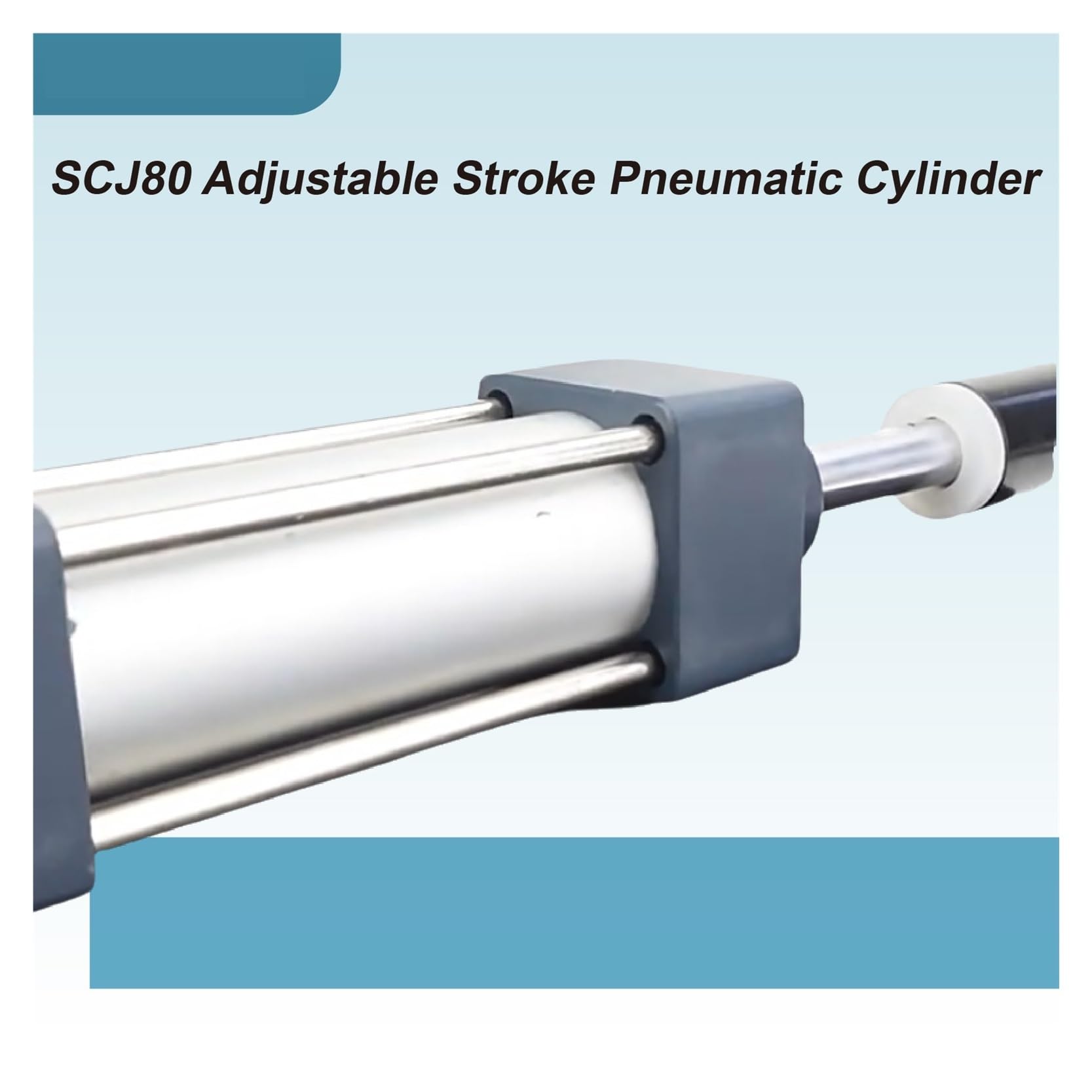 SCJ-Serie verstellbarer Hub-Luftzylinder, 80 mm Bohrung, 181 kg Schub, doppeltwirkender Pneumatikzylinder mit Magnetkolben