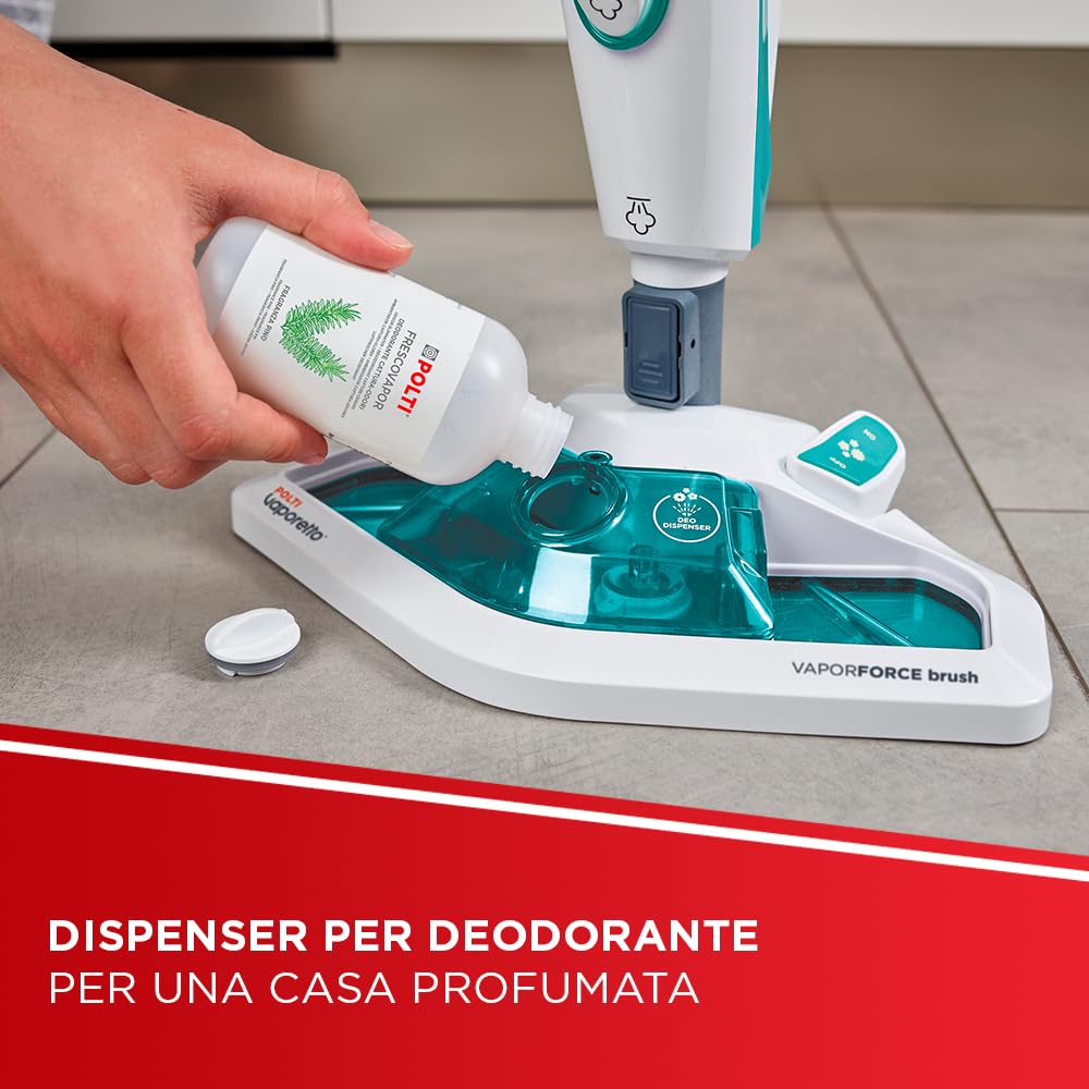 Polti Vaporetto SV450 Double, Scopa Vapore 2 in 1 con Pulitore Portatile, Potenza Max 1500 W, 13 Accessori Inclusi, Serbatoio Estraibile da 0,3 L, Azzurro e Bianco