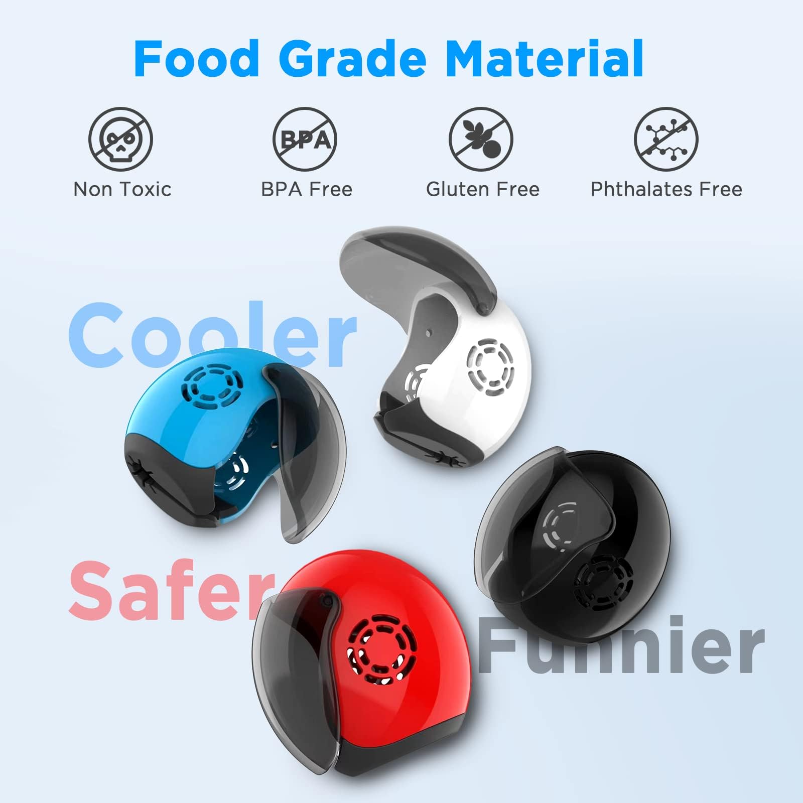 Frekare Tapas para Cepillo de Dientes para Casco, se Adapta a la mayoría de cepillos de Dientes manuales y eléctricos, 4 Unidades (Blanco, Negro, Azul, Rojo)