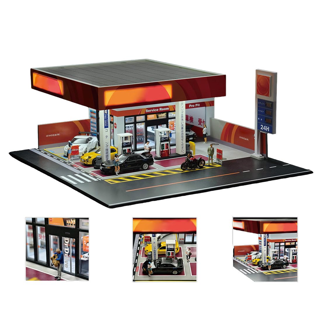 Amazon.co.jp: 1/64スケール 日本のガソリンスタンド ジオラマモデル