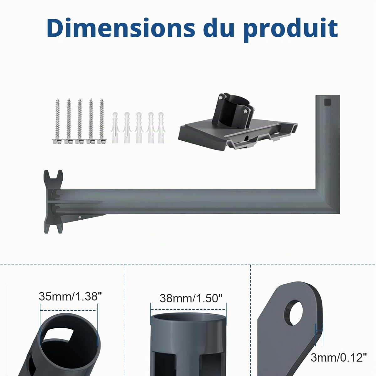 Support Mural Compatible avec Starlink Gen 3, Support V3 Adaptateur de Montage sur Poteau Long
