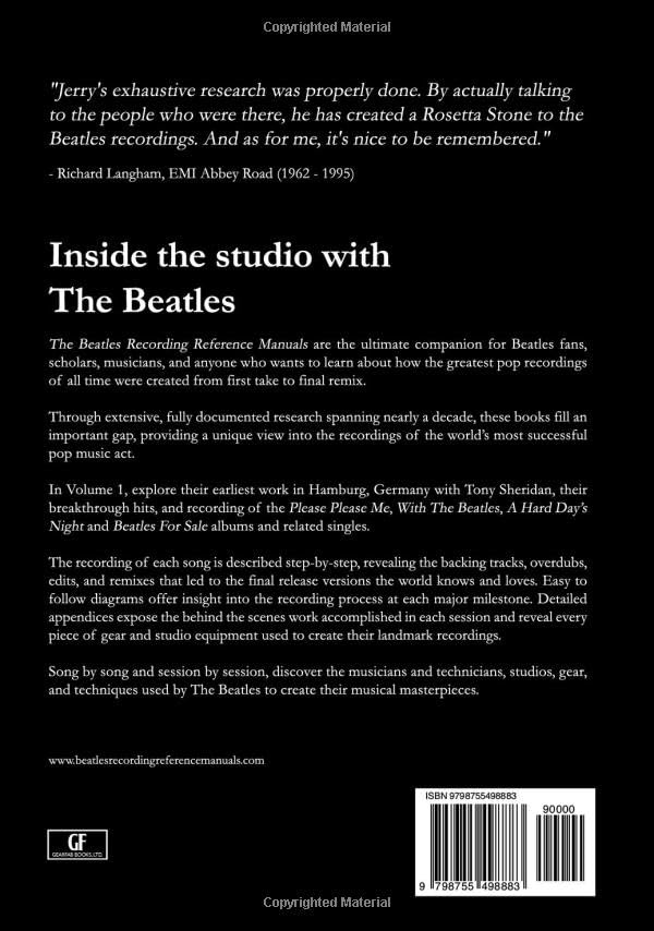 The Beatles Recording Reference Manual guide session studio Abbey Road 1961 - 3
