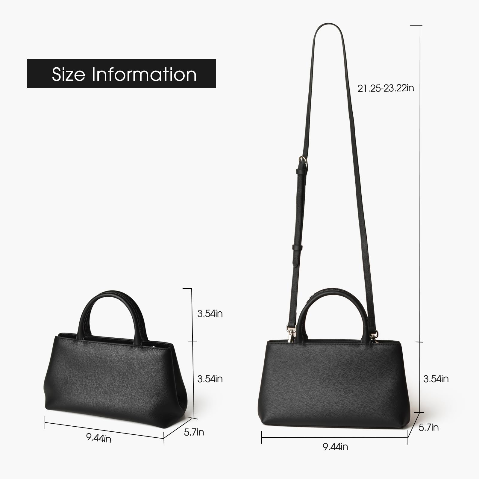 DONNAIN Mini bolso de mano de cuero de grano completo, bolso con asa superior y pequeñas bolsas cruzadas de cuero para mujer con correa ajustable