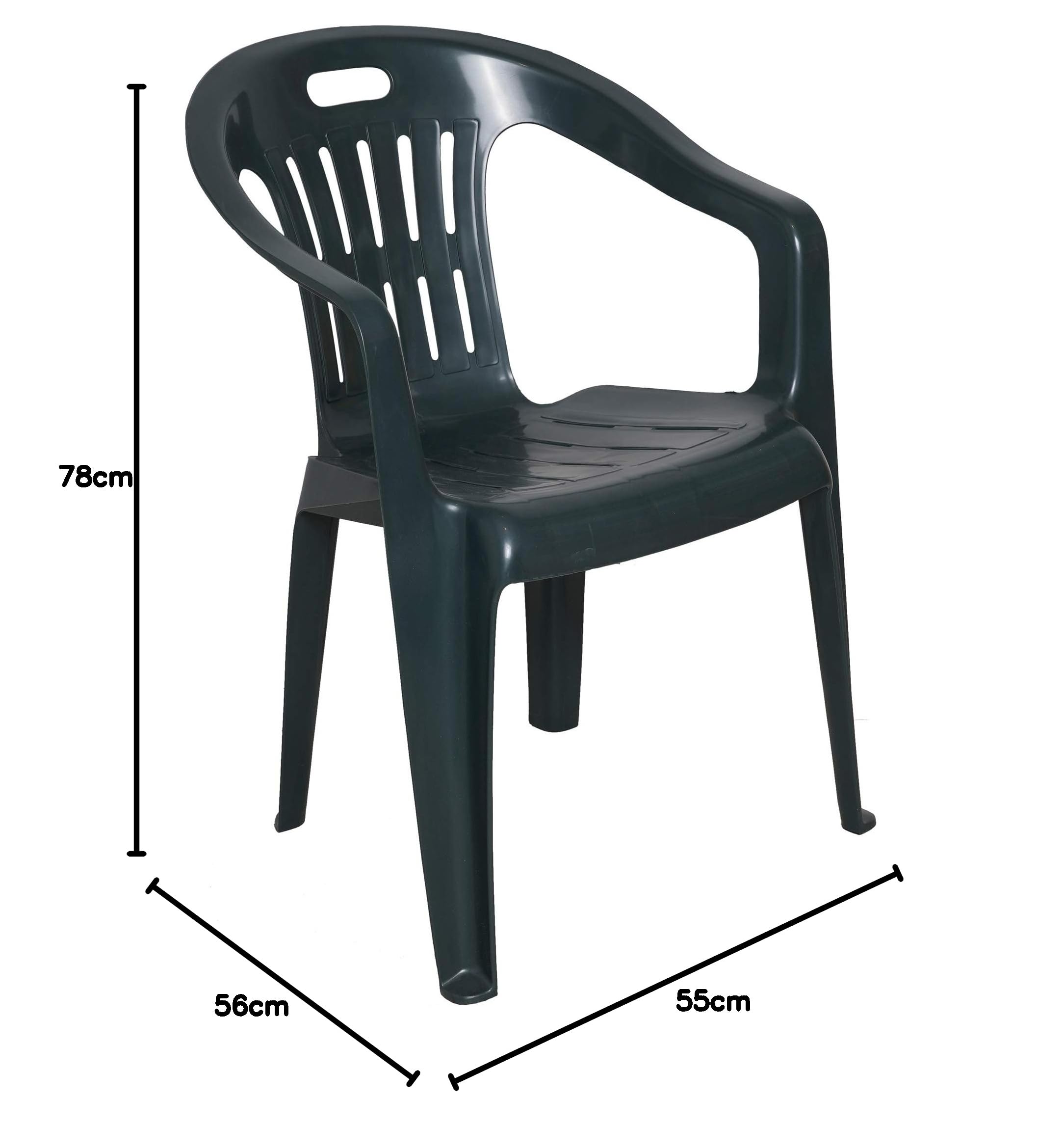 Dmora - Chaise d'extérieur Velletri, Sièges de jardin, Chaise pour table à manger, Fauteuil d'extérieur, 100% Made in Italy, 56x57h80 cm, Vert