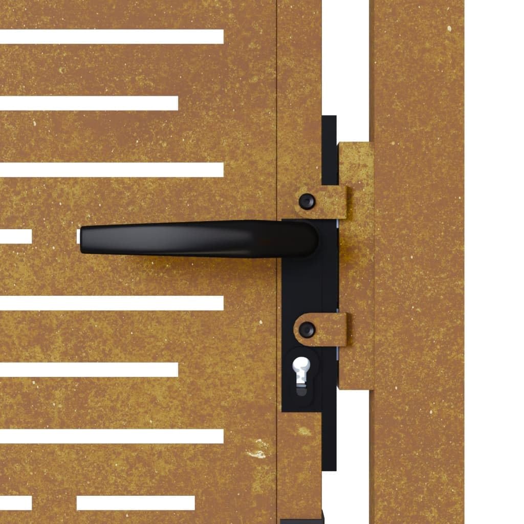 Gecheer Cancello da Giardino 105x180 cm Acciaio Corten Design Quadrato-Home