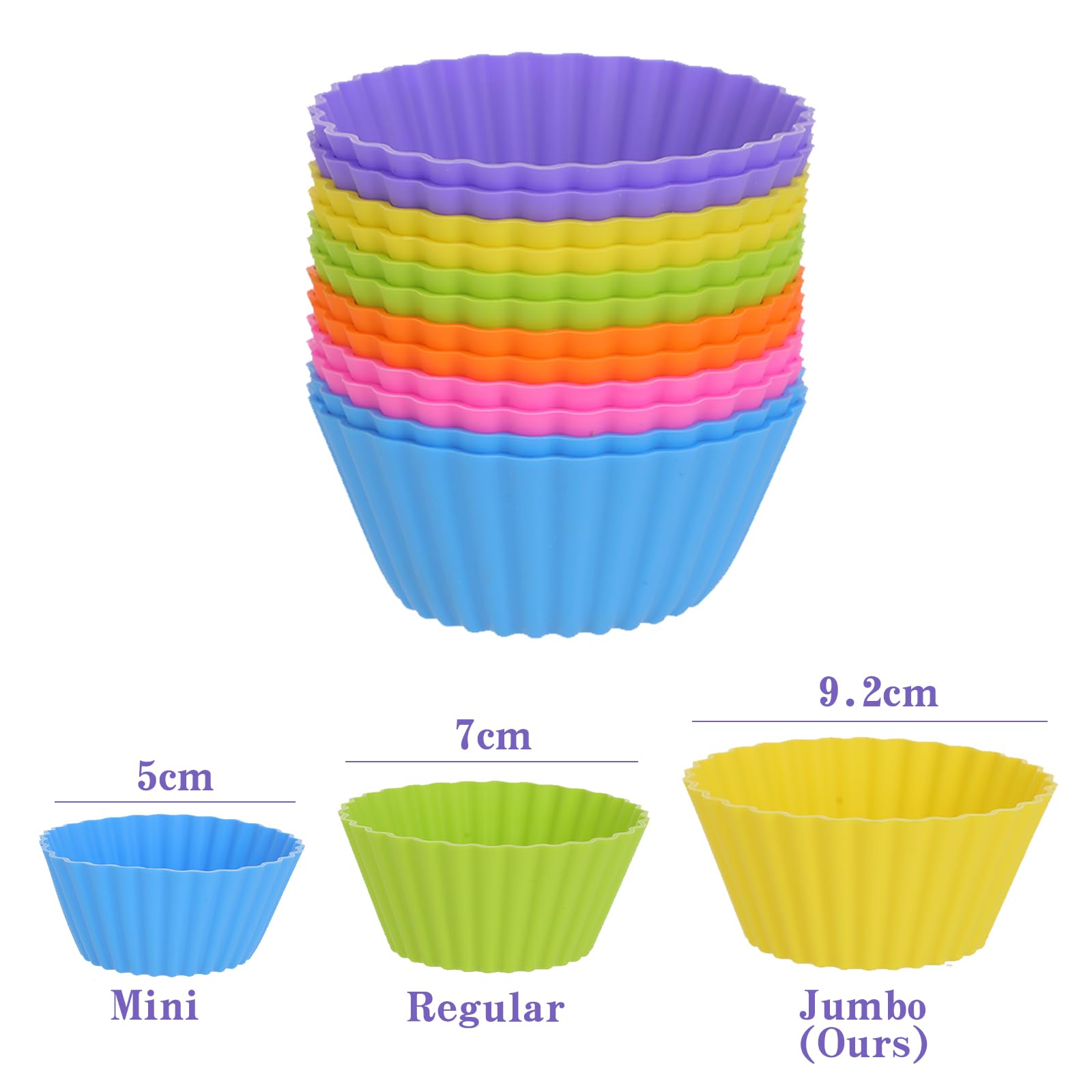 Pirottini Multicolore 32 Pezzi Stampi Muffin In Silicone Riutilizzabili – 32 Pezzi Multicolor Per Dolci, Cupcake, Gelati E Torte Stampi Silicone Riutilizzabili 32 Pezzi