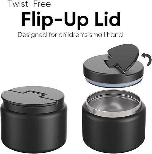 Miniatura 2 de Termo de sopa de 14.5 onzas para comida caliente para niños, tarro de comida aislado al vacío, termo de sopa sin torsiones para comida caliente,