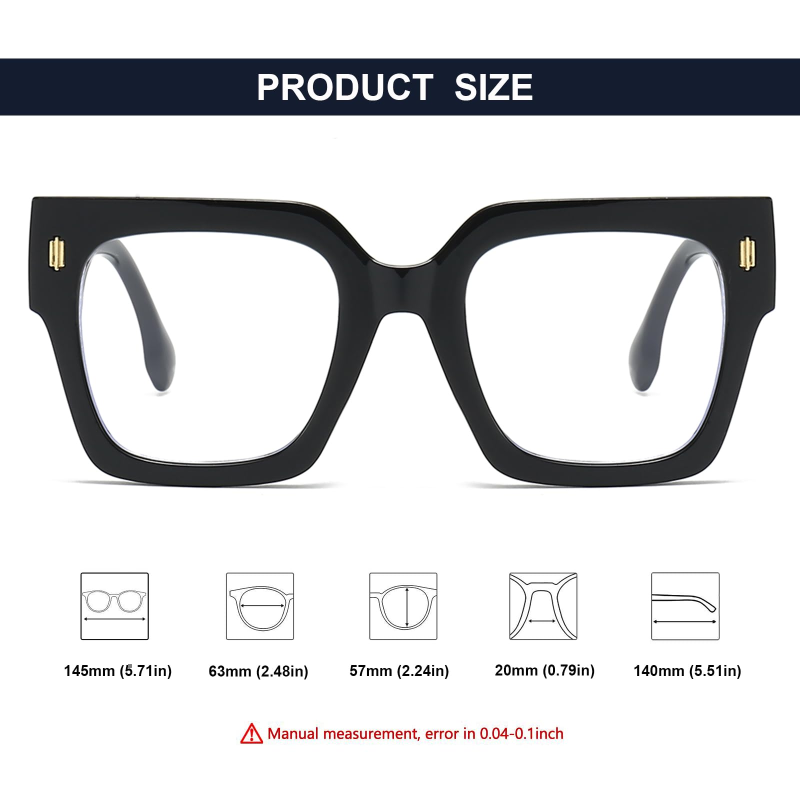 Mirkcittle Gafas de bloqueo de luz azul de gran tamaño para hombre y mujer, marco claro, cuadrado, antisobreesfuerzo, ordenador