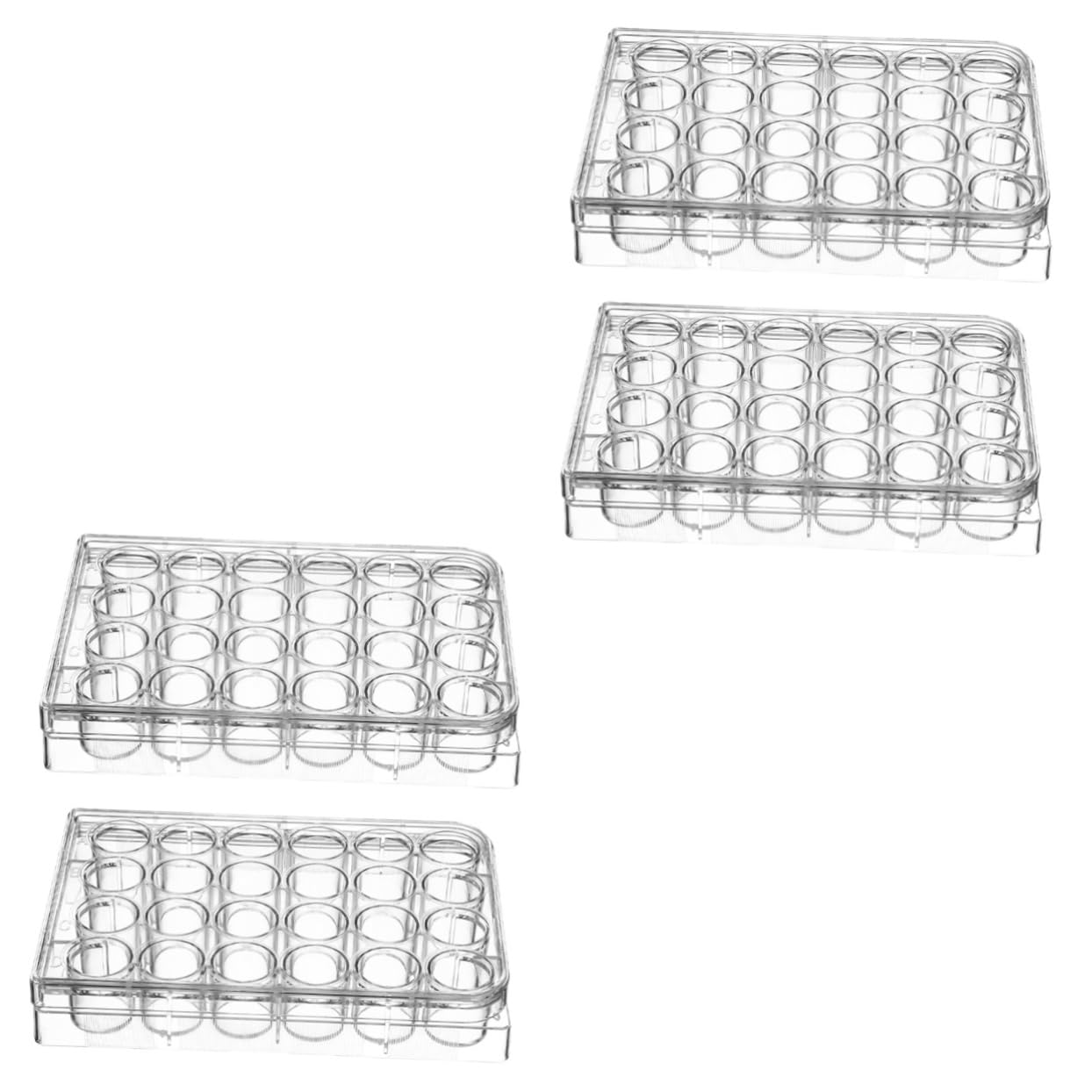 4pcs Cell Culture Plates Deep and Reaction Trays for Laboratory Experiments Multi-Functional Design for Accurate Results and Increased Sample Capacity