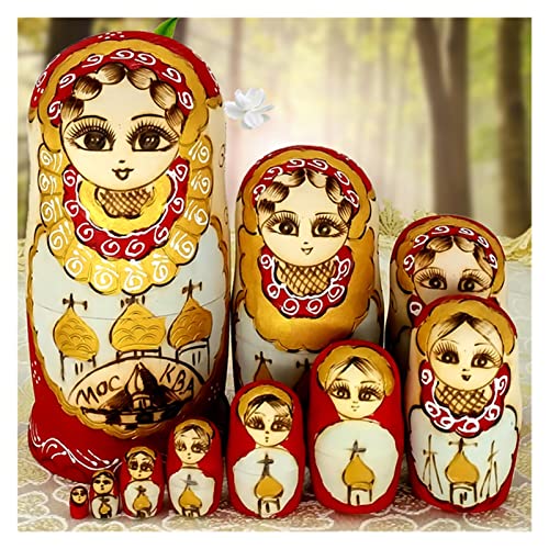 Matryoshka Dolls Nesting Dolls Russian Dolls Matryoshka 10 Pieces Creative Wooden Doll Birthday Gift Toy Doll Nesting Doll Russian Nesting Dolls Stacking Dolls (Color : B)