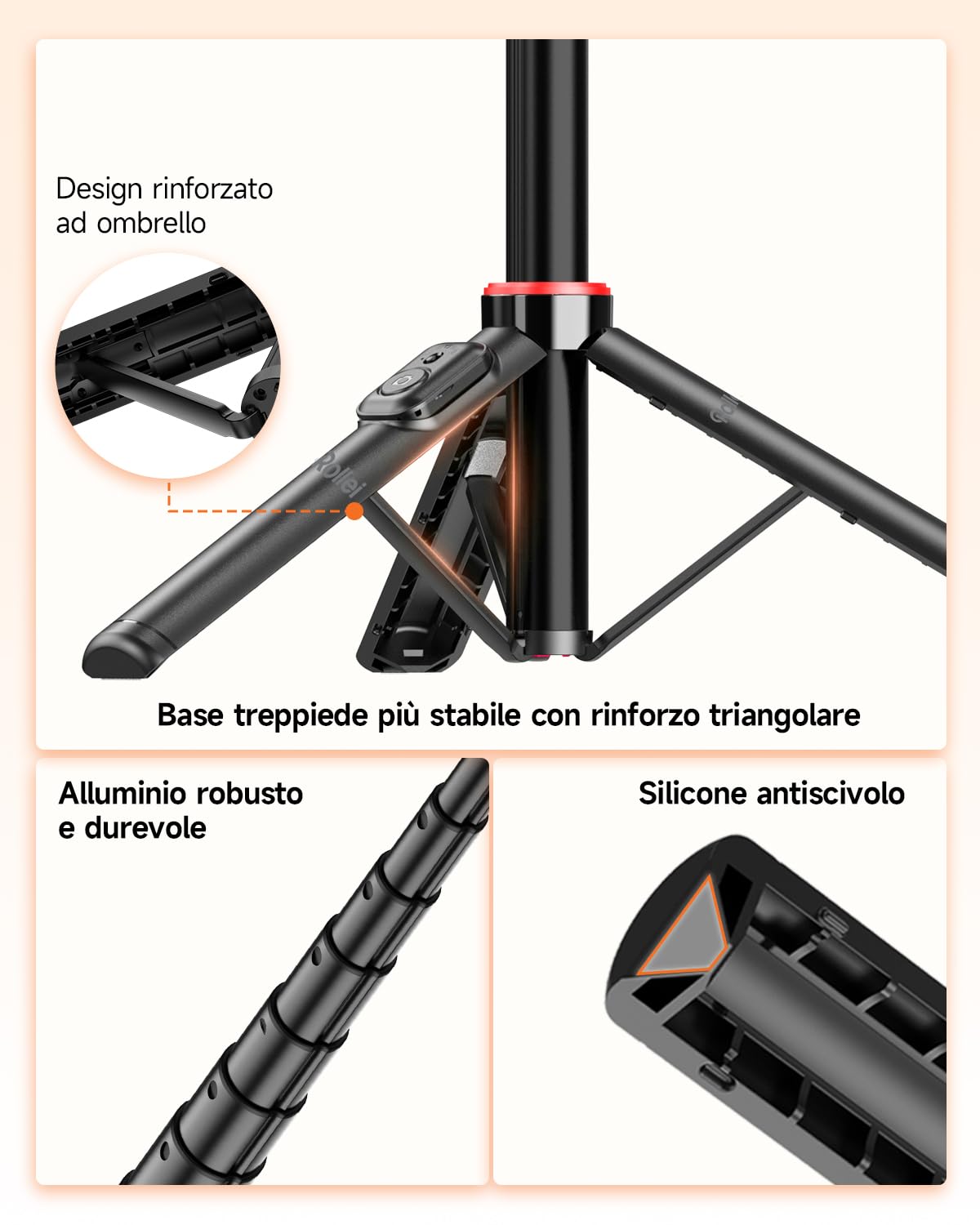 Rollei Treppiede Smartphone Magnetico 130cm Easy Creator MagPod Alluminio — immagine 15 di 16