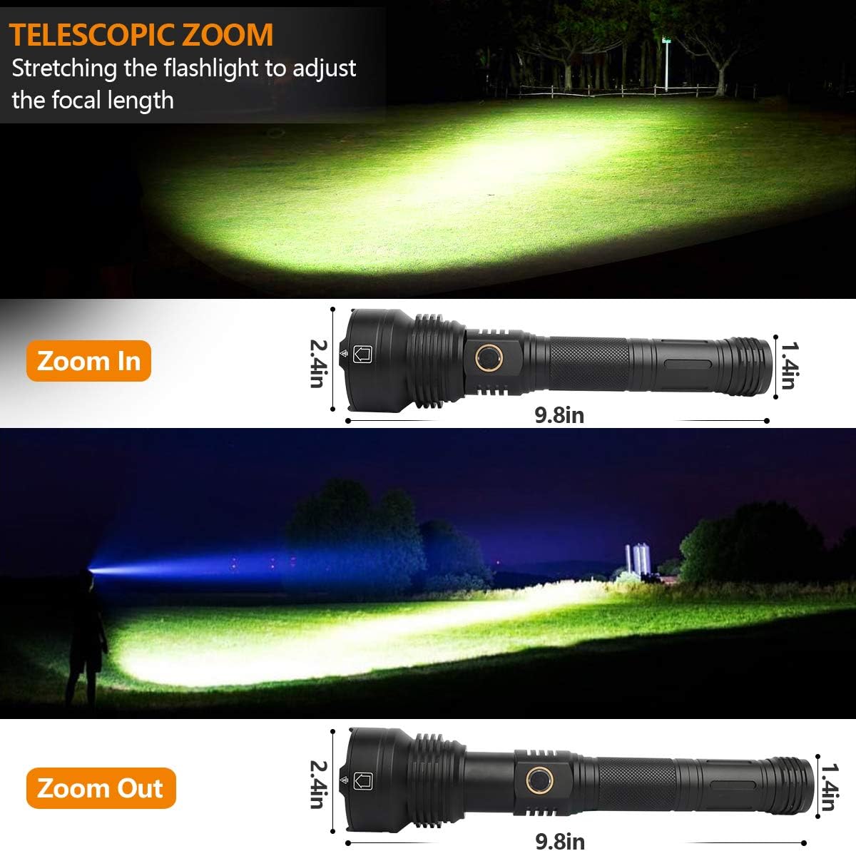 Flashlights Rechargeable Flashlight Zoomable Emergencies Photo