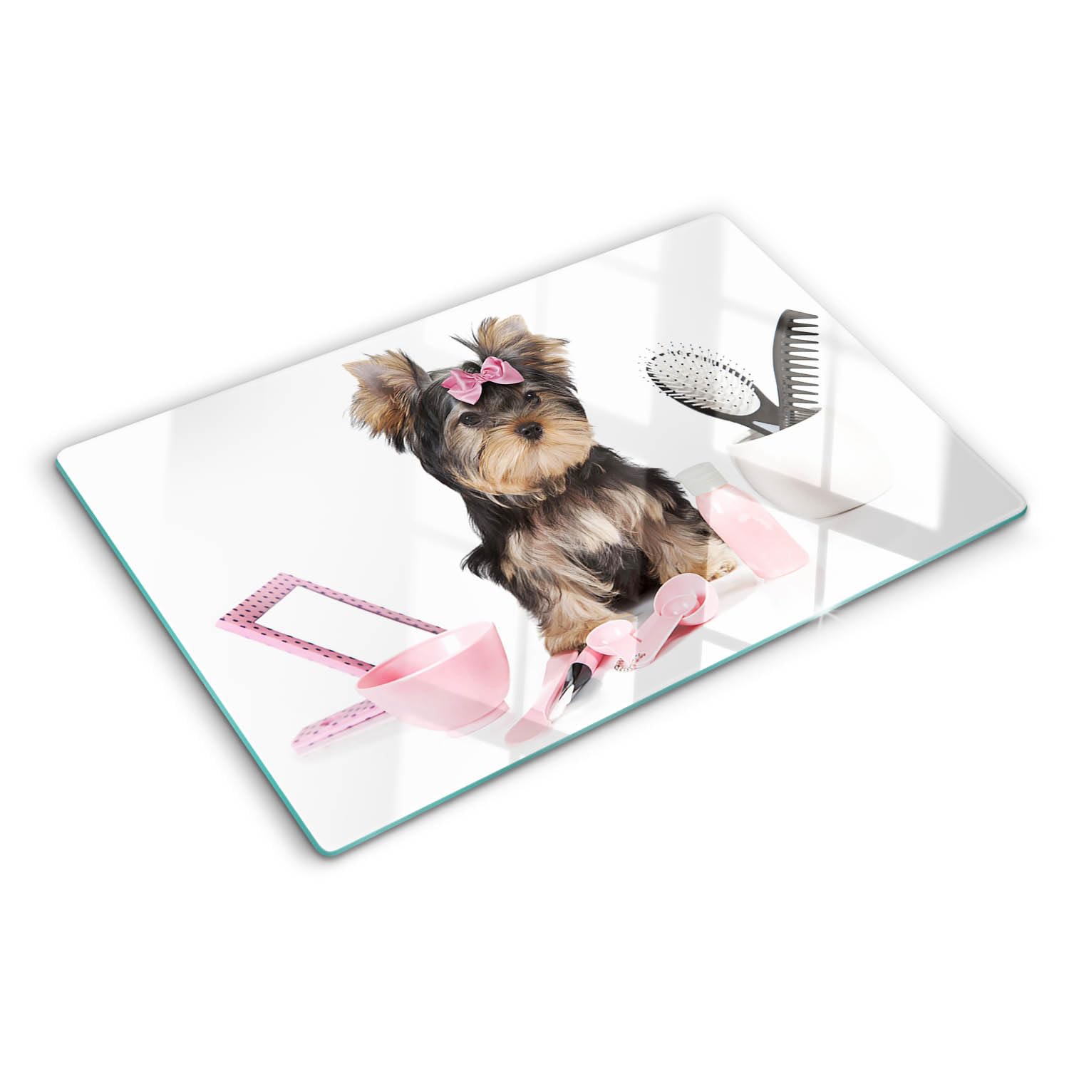 Tapis de découpe verre trempé 80x52cm pour cuisiner et protéger la plaque à induction
