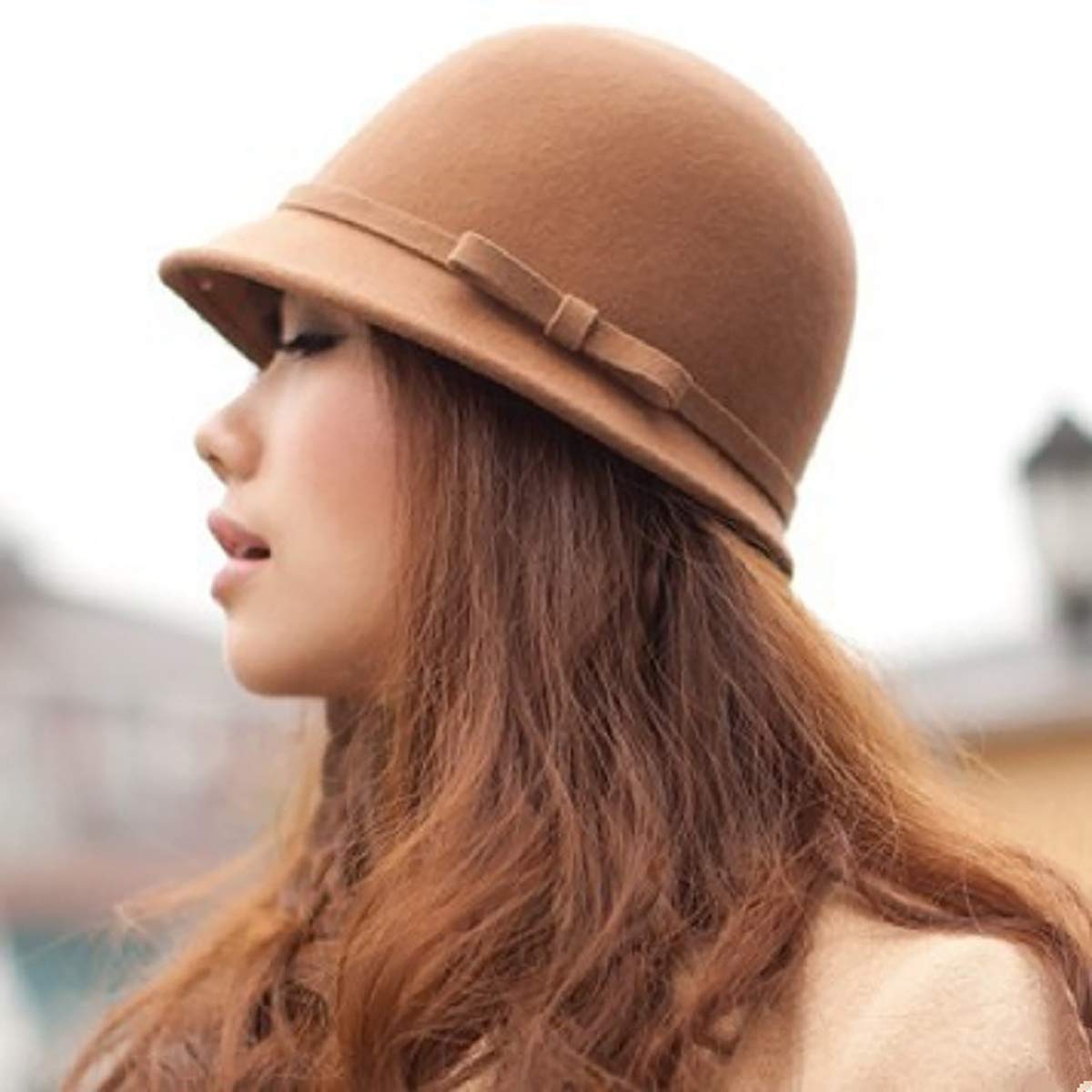 Faux Wool Fedora Bowler Bowknot Panama kapelusz filcowy kapelusz bucket hats, damska czapka ślubna Cloche Derby Hats Bowler Church Hat