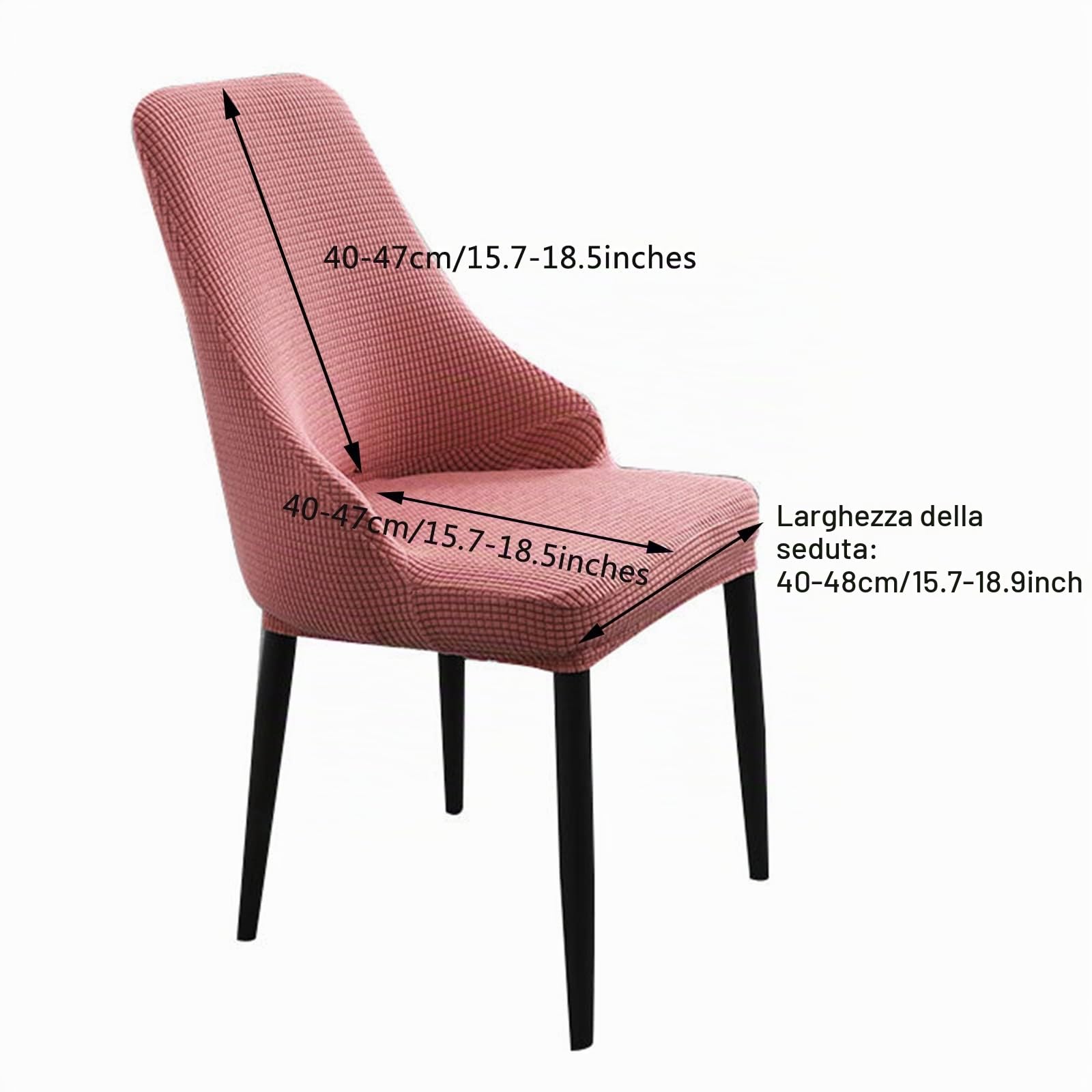 Curvo Coprisedia con Braccioli Basso 6/4/2 Pezzi, Universale Coperture Sedie con Schienale Alto, Elasticizzato Fodere per Sedie da Pranzo Scandinave Copripoltrona da Ufficio Lavable,F,6PCS