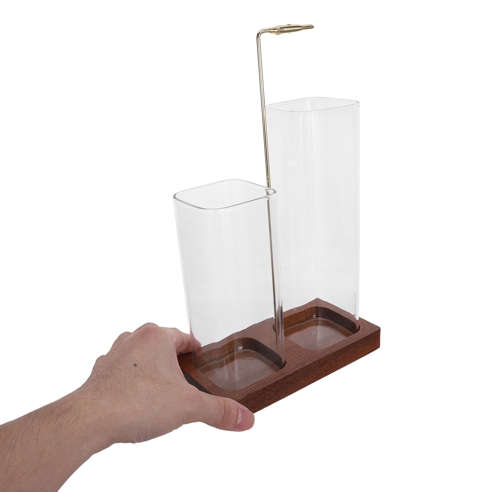 Porta Incienso para Varillas de Madera con Vidrio, Acero Inoxidable
