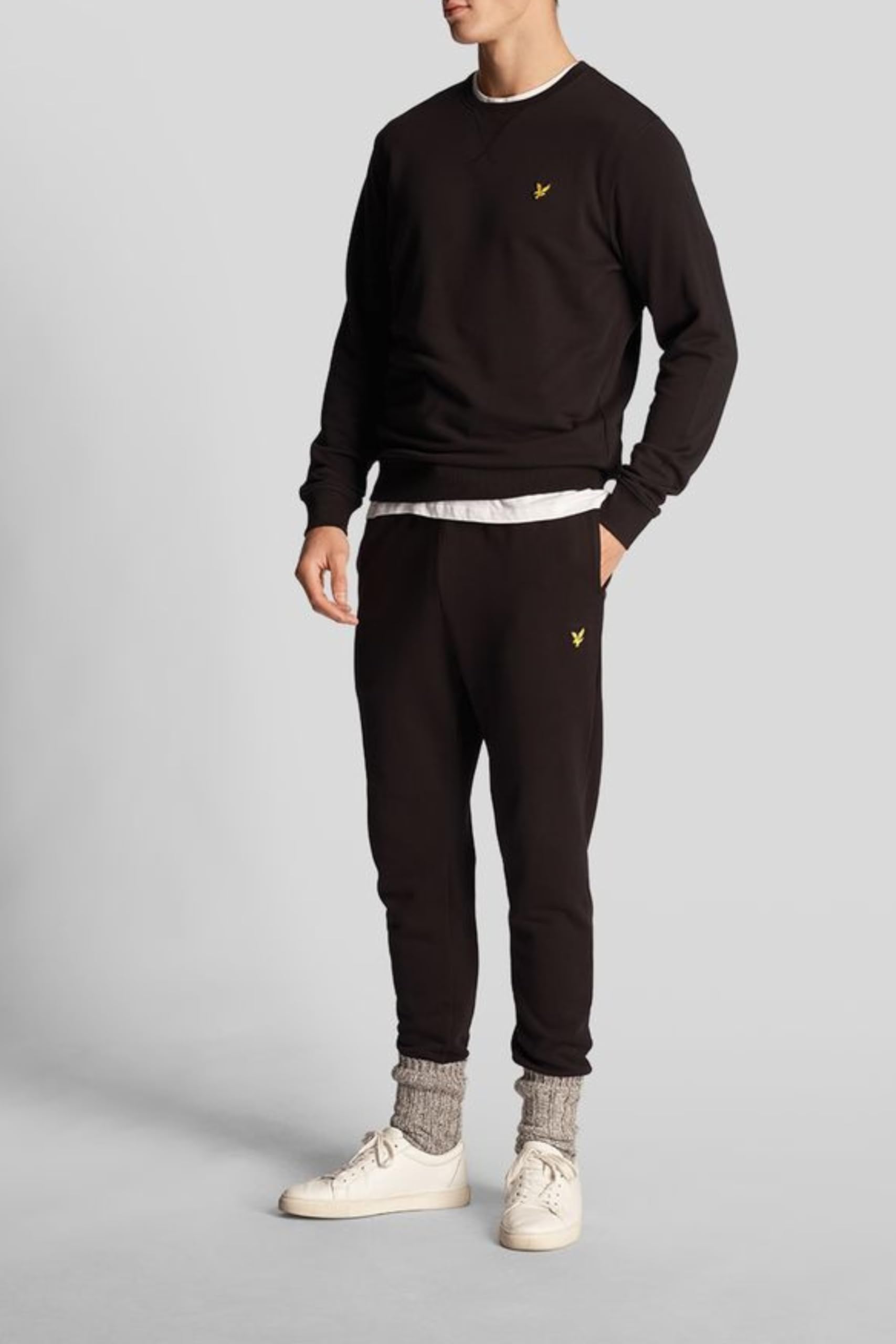 Lyle & Scott Hommes Sweat-Shirt Délavé Col Ras du Cou