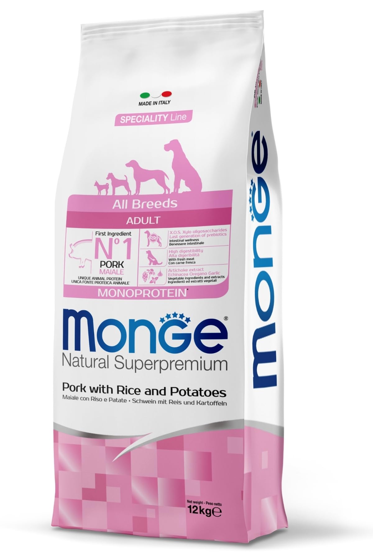 Monge, All Breeds Adult - Cerdo, Arroz y Patatas (12 kg)