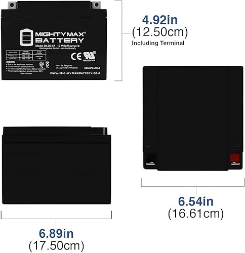 Miniatura 2 de Batería de 12 V y 26 AH que reemplaza la tecnología Xantrex XPower PowerPack 600 H, paquete de 2