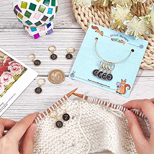 NBEADS 20 Pcs Number 0~9 Stitch Markers - Image 3