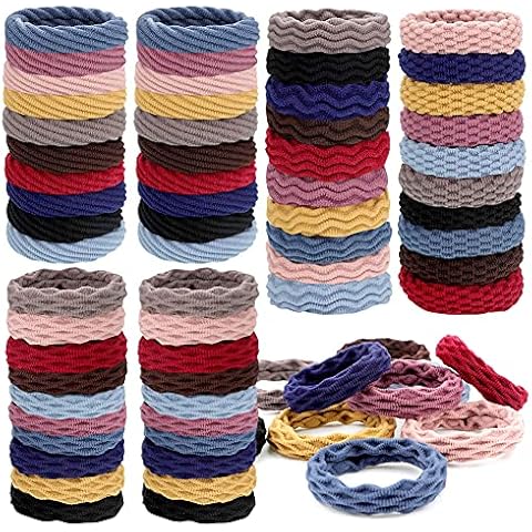 Nahtlose Baumwolle Haargummis, 60 Stück Elastische Haargummi Weich Pferdeschwanz Halter Cover