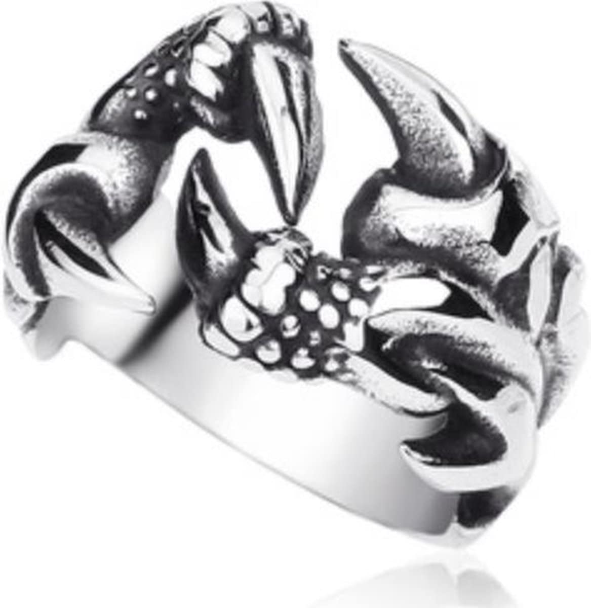 Rings for Men Boys girls dragon claw rings for men adjustable animal rings Punk Vintage Jewelry Biker Ring Stainless Steel Rings gothic Fashion gift Silver Oxidised Metal Rings for Women -157-image-15