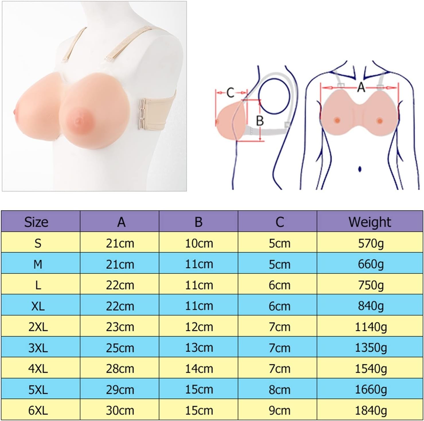 Concave Bottom Round Conjoined Silicone Breast Forms Fake Boobs False Breasts Prosthesis Mastectomy Enhancer Skin Color