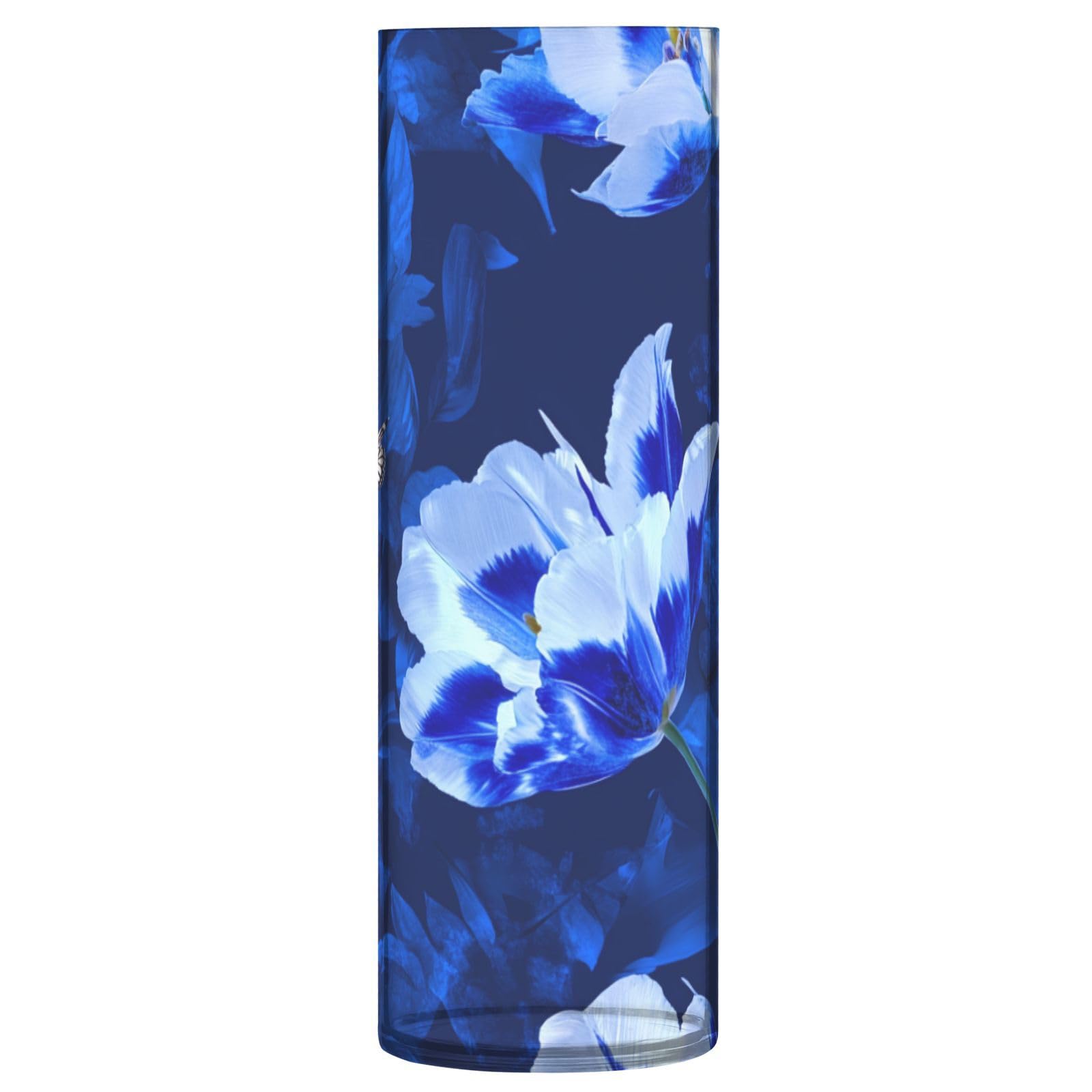 Vase en plastique bleu roi 30 cm grand vase pour salon