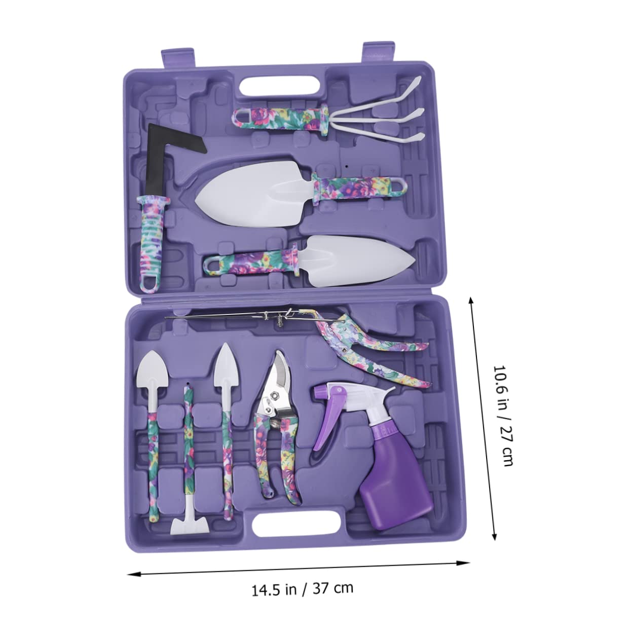 Set Attrezzi da Giardino 10 Pezzi Porpora in Abs e Acciaio Inox