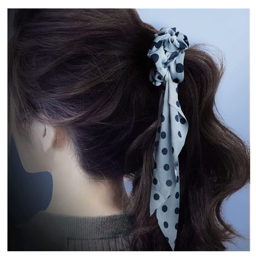 RUVOO Haargummi Scrunchies Bowknot Haarbänder, Gummiband Kopf Seil Haarring Haarschmuck Ball Headwear Haargummis Haarschmuck (Blue : A, Size : 1pcs)