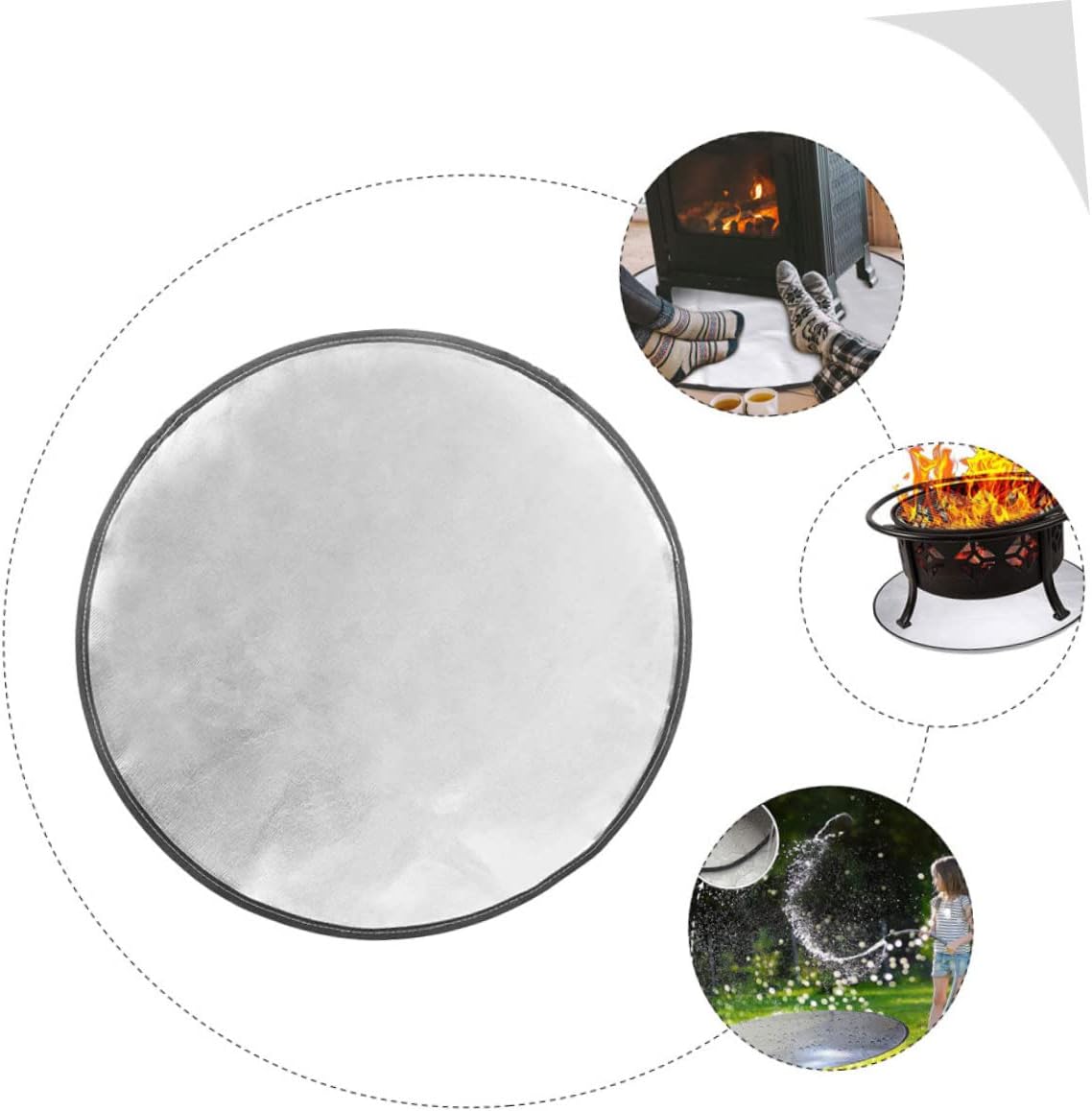 Portable Fire Pit Mat Double-Sided Fireproof Mat for Grill Heat Resistant BBQ Pad