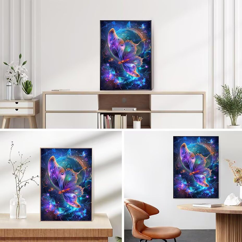 Broderie Diamant kit Complet anti-stress Papillons pour Créer une Décoration Murale DIY - 7