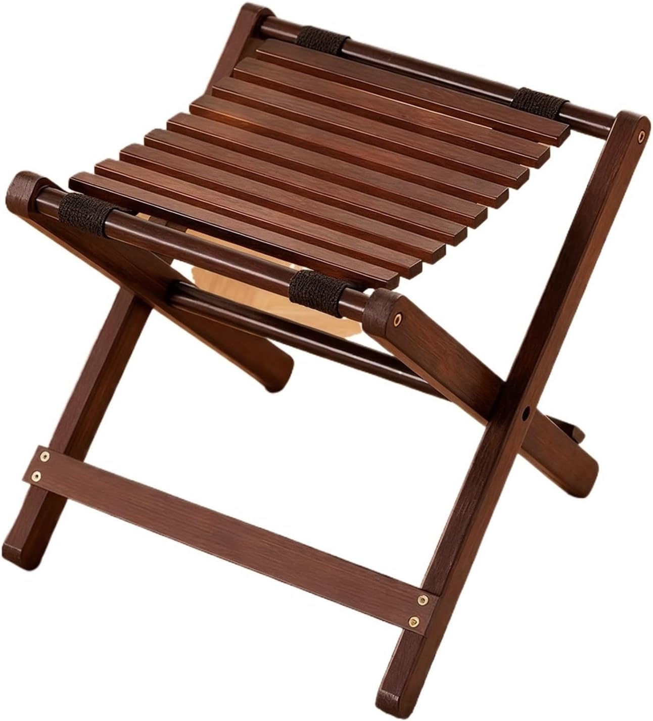 Compact Bamboo Folding Stool Portable Camping Fishing Chair Shower Bench