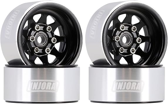 INJORA 1.0 Beadlock Wheel & Mud Tire Set For Axial SCX24 - Deep Dish, Negative Offset, Rose Gold, S3 Compound - View #9