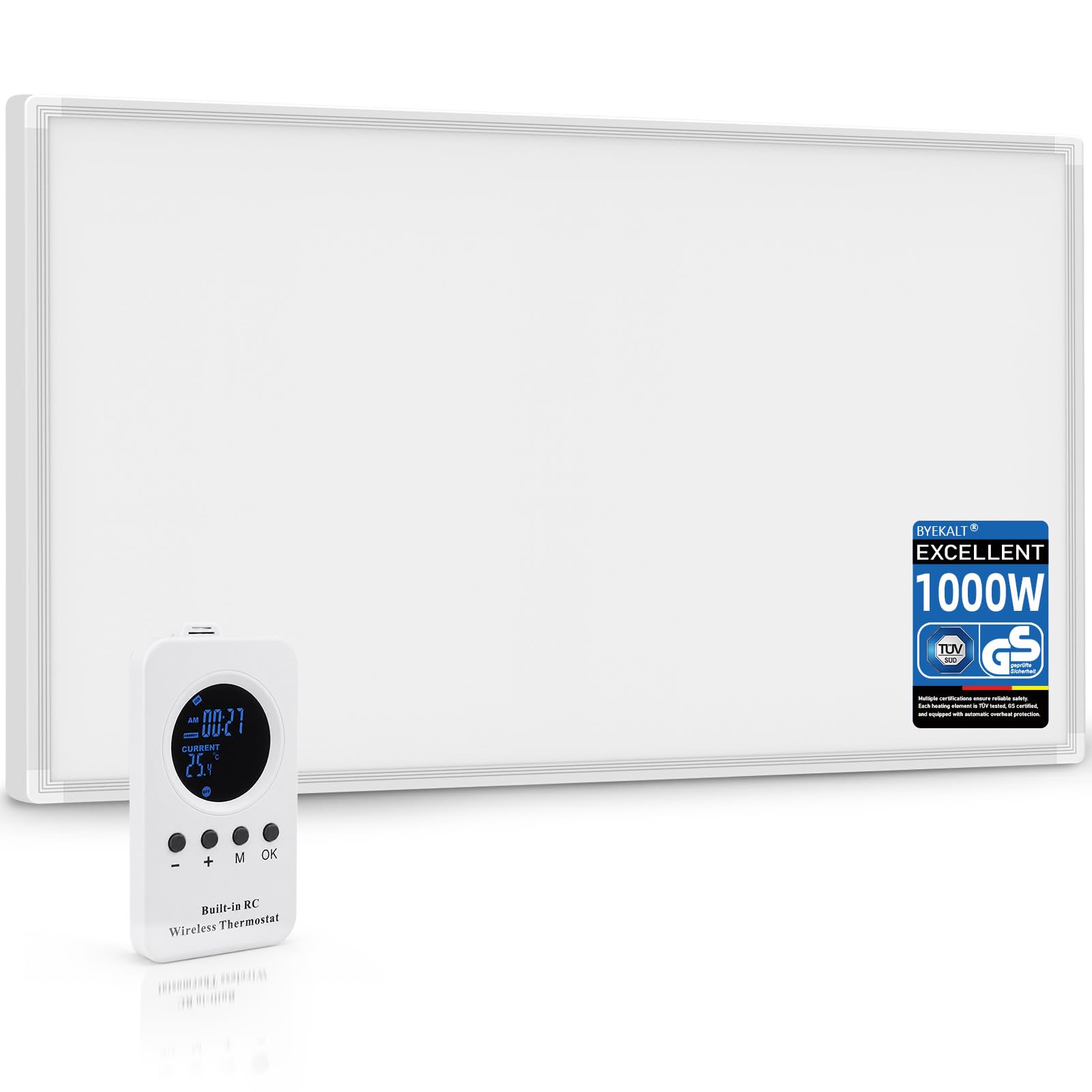 Infrarotheizung 1000W, Thermostat, Infrarot Wandheizung, 10-20 m²