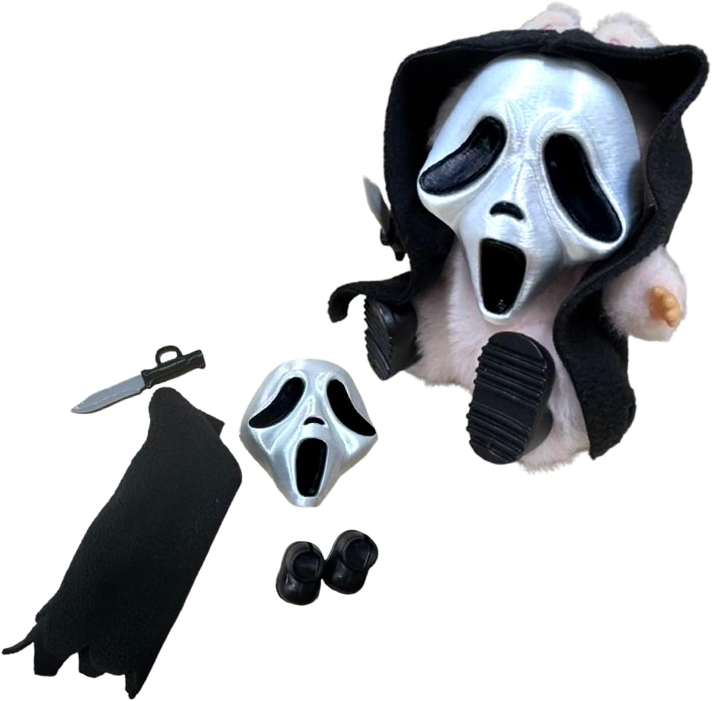 17cm Doll Clothes for Halloween, Halloween Scary Mask Doll, DIY Creative Gifts Set for 17cm Dolls(B)