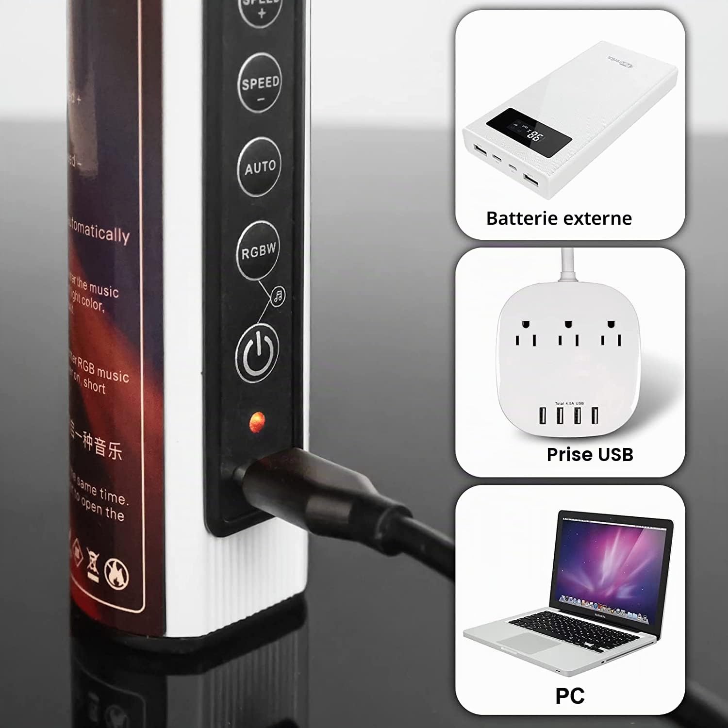 Lampe vidéo LED Portable avec trépied, 2 Pièces LUXCEO Barre lumineuse à tube RVB , intensité Variable et mémoire, Batterie intégrée 2000 mAh, Lampe Photo RVB pour DJ,Youtube, TikTok, Jeu en Streaming