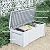 DWVO 120 Gallon Outdoor Louver Storage Deck Box w/Seating Cushion, Large Storage Box for Outdoor Pillows, Garden Tools and Pool Supplies, Resin, Waterproof, Lockable (White)