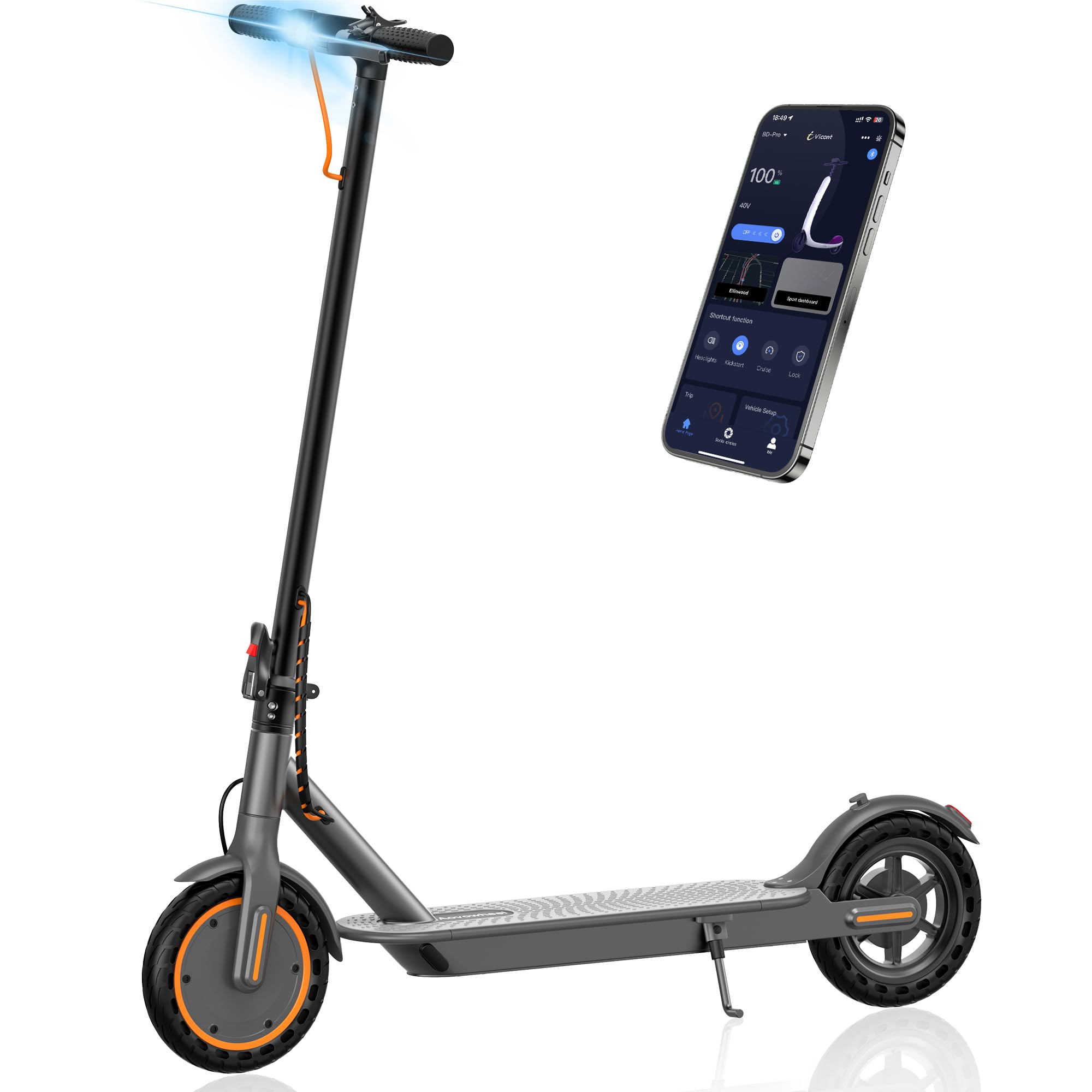 Electric Scooter for Adults, Folding E Scooter with 250W-500W Motor 16-24 Mph Top Speed, Max 15-60Miles Long Range,6.5''/8.5''/10''/14'' Solid Tires Commuting Scooters, Dual Brakes