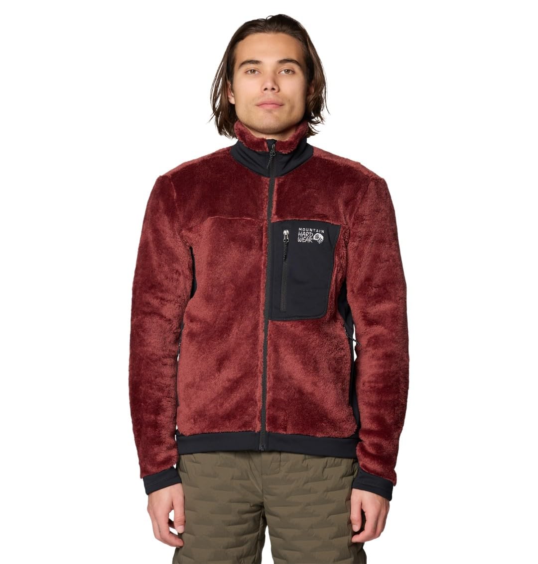 Mountain Hardwear Men's Polartec High Loft Jacket, Bourbon Brown Black, XL